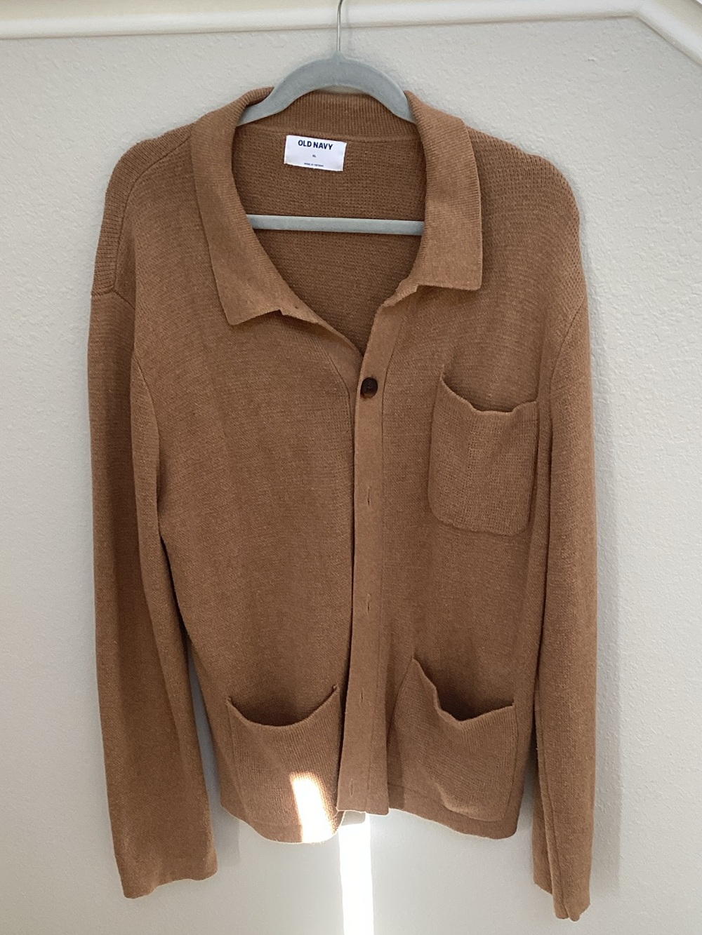 Old Navy Men’s Camel Brown Collared Cardigan